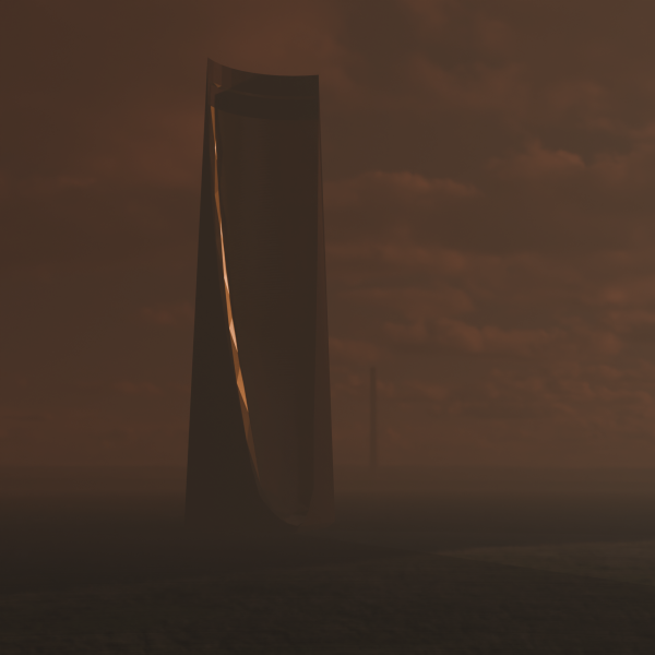 Skyscraper in the fog